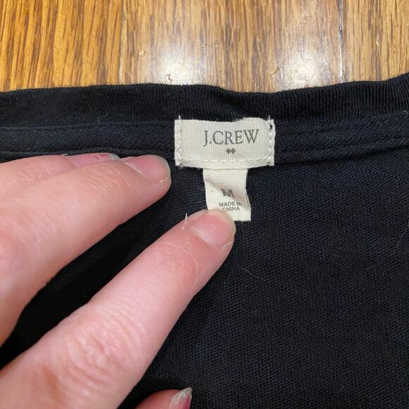 J. Crew Crocheted Lace 3/4 Sleeve Blouse Top Black Medium - Picture 3 of 5